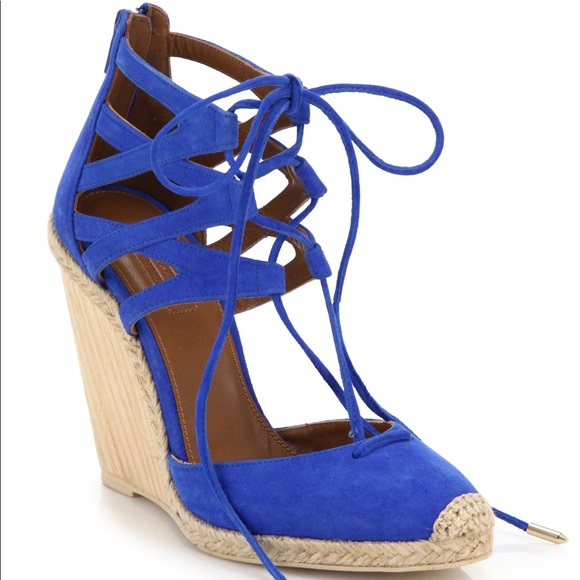 Aquazzura Shoes - Aquazzura belgavria wedge espadrilles size 39.5